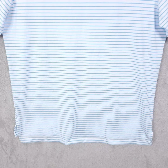 Peter Millar Polo Shirt Summer Comfort Mens XL Blue Golf Striped - Picture 5 of 11